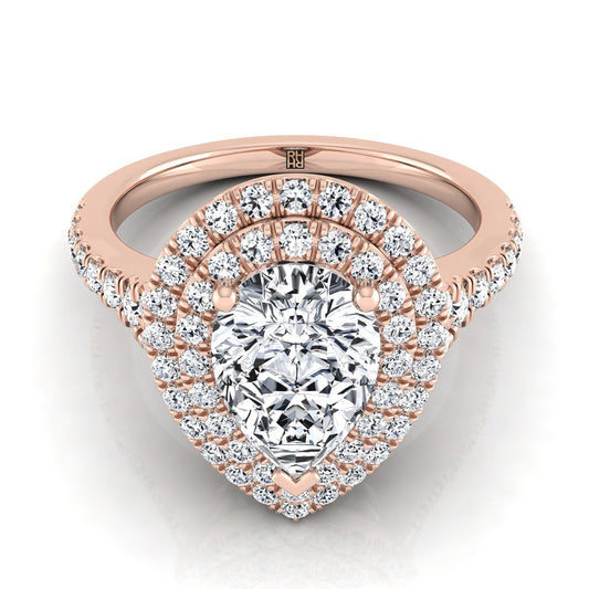 The Britney Select Halo Engagement Ring with Lab Diamond in 14K Rose Gold - view 1
