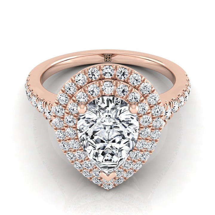 The Britney Select Halo Engagement Ring with Lab Diamond in 14K Rose Gold - view 1