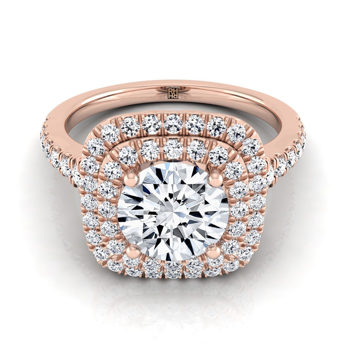 The Britney round engagement ring setting in 14K Rose Gold | RockHer
