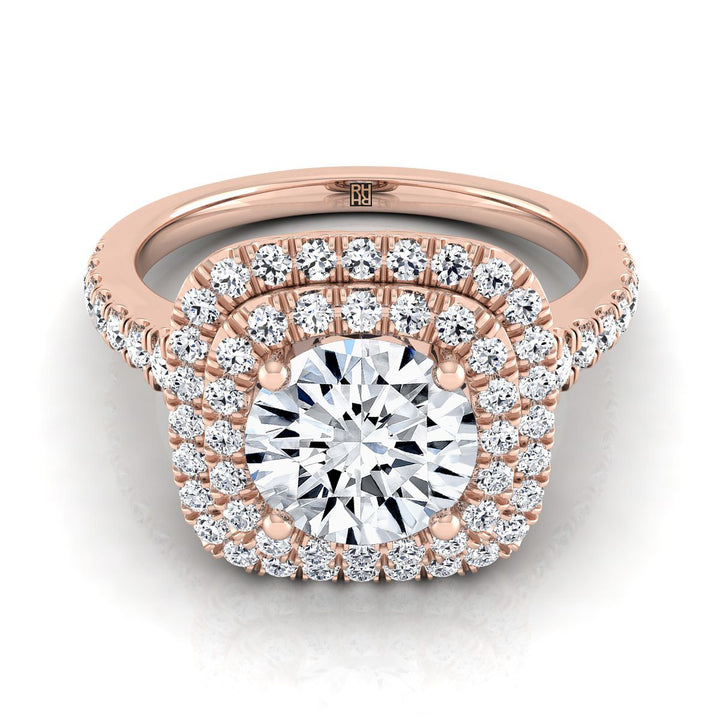 The Britney Select Halo Engagement Ring with Lab Diamond in 14K Rose Gold - view 1