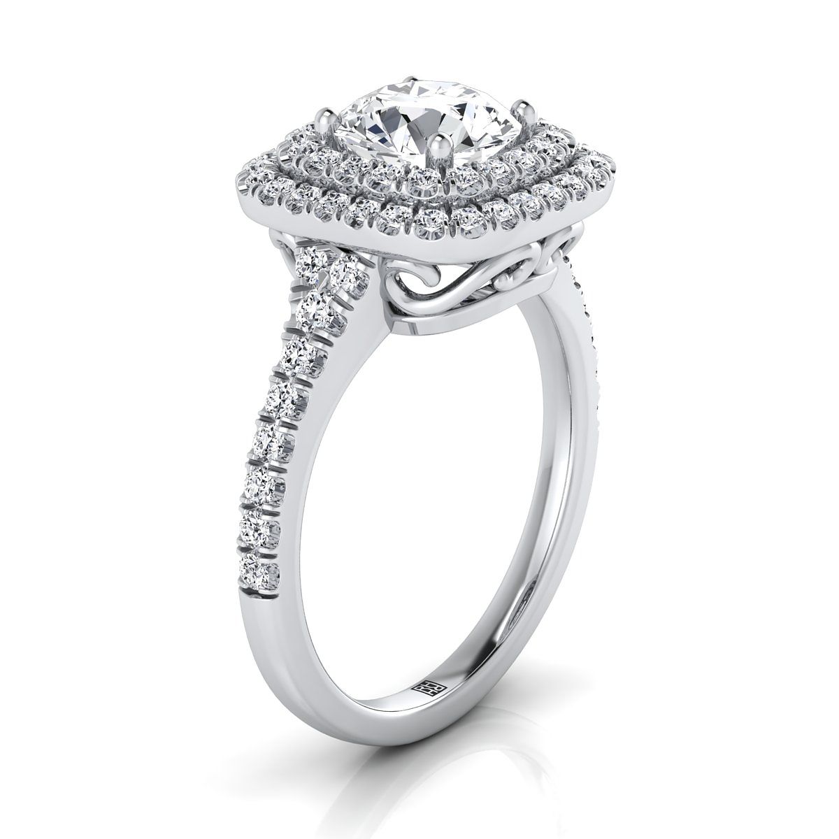 Made to order: The Britney round engagement ring setting in 18K White Gold | RockHer