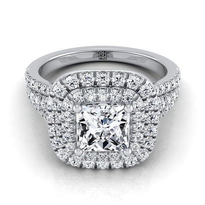 The Lyra princess engagement ring setting in Platinum | RockHer