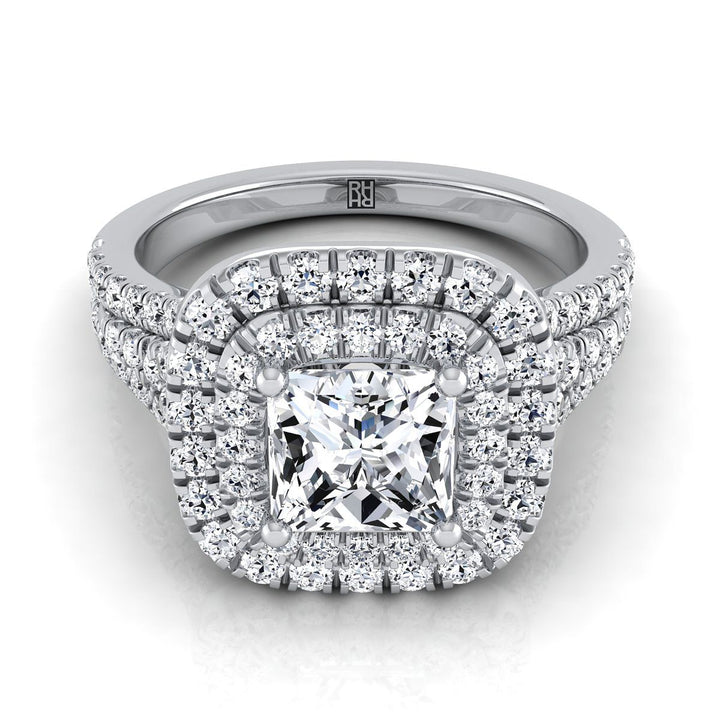 The Lyra Select Halo Engagement Ring with Lab Diamond in Platinum - view 1