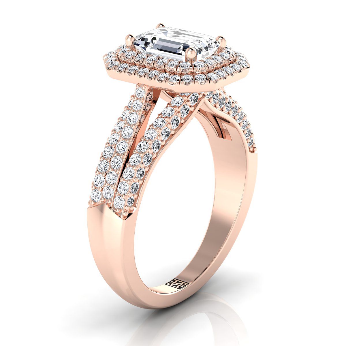 Select Halo Cut styling on The Mariah emerald engagement ring setting | RockHer