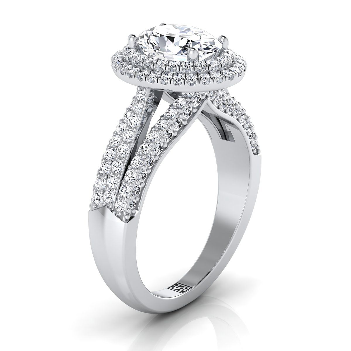 Made to order: The Mariah oval engagement ring setting in 18K White Gold | RockHer