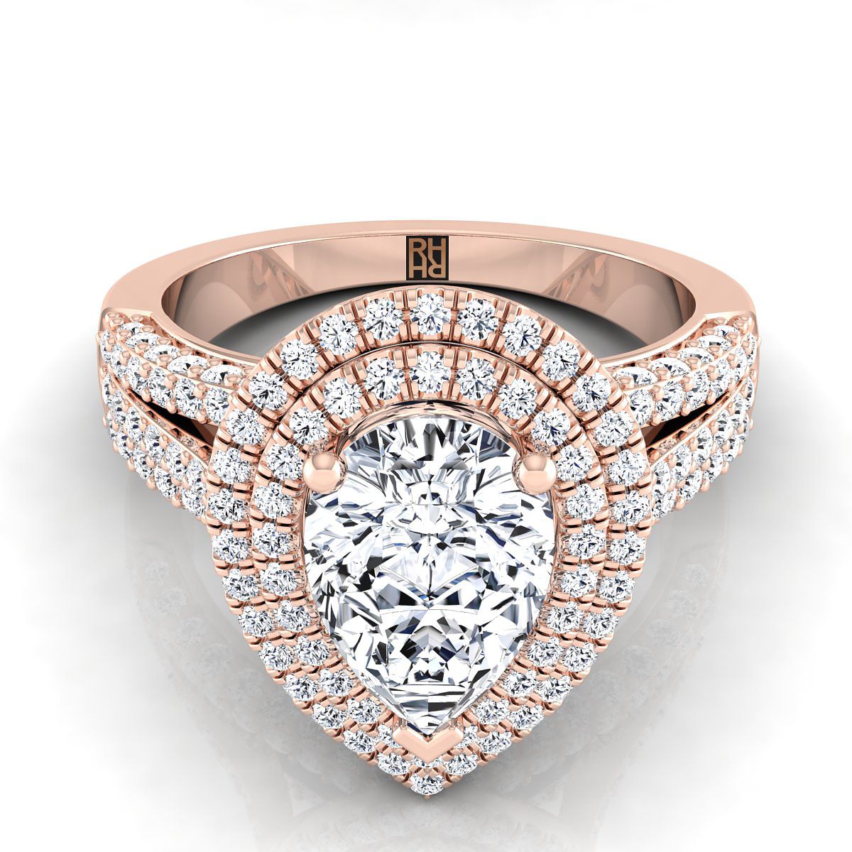 The Mariah pear engagement ring setting in 14K Rose Gold | RockHer