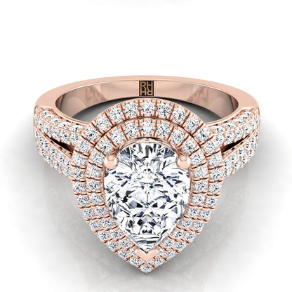 The Mariah Select Halo Engagement Ring with Lab Diamond in 14K Rose Gold - view 1