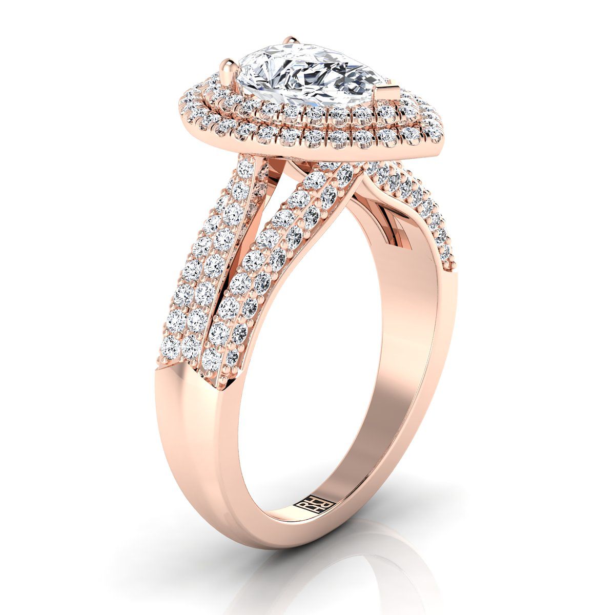 Select Halo styling on The Mariah pear engagement ring setting | RockHer