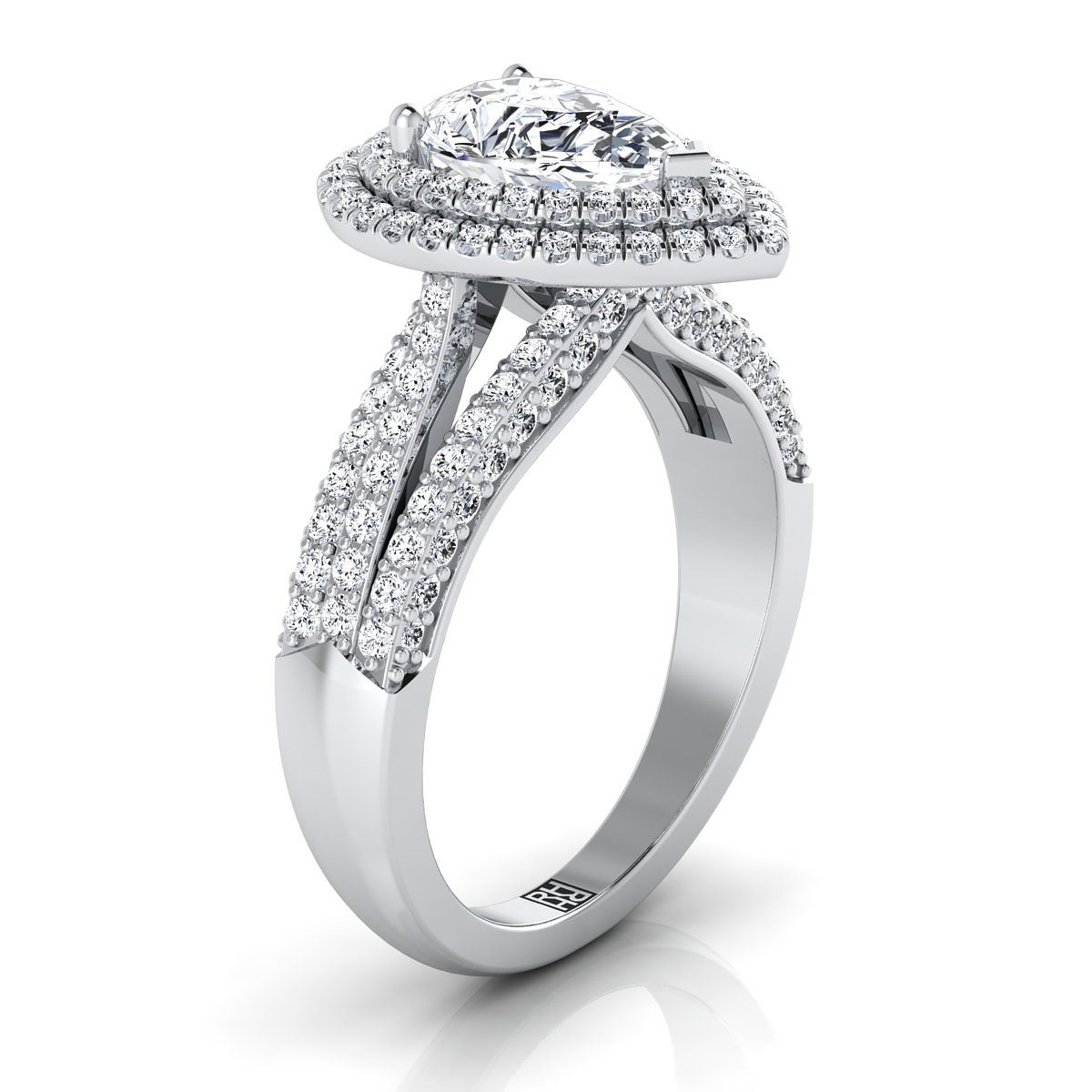Made to order: The Mariah pear engagement ring setting in Platinum | RockHer