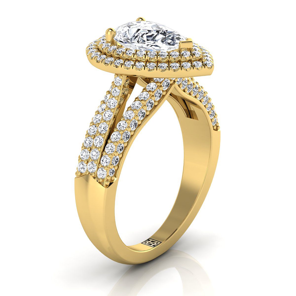 Made to order: The Mariah pear engagement ring setting in 18K Yellow Gold | RockHer