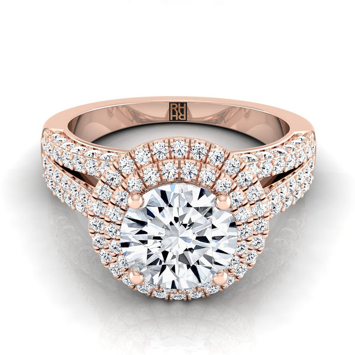 The Mariah Select Halo Engagement Ring with Lab Diamond in 14K Rose Gold - view 1