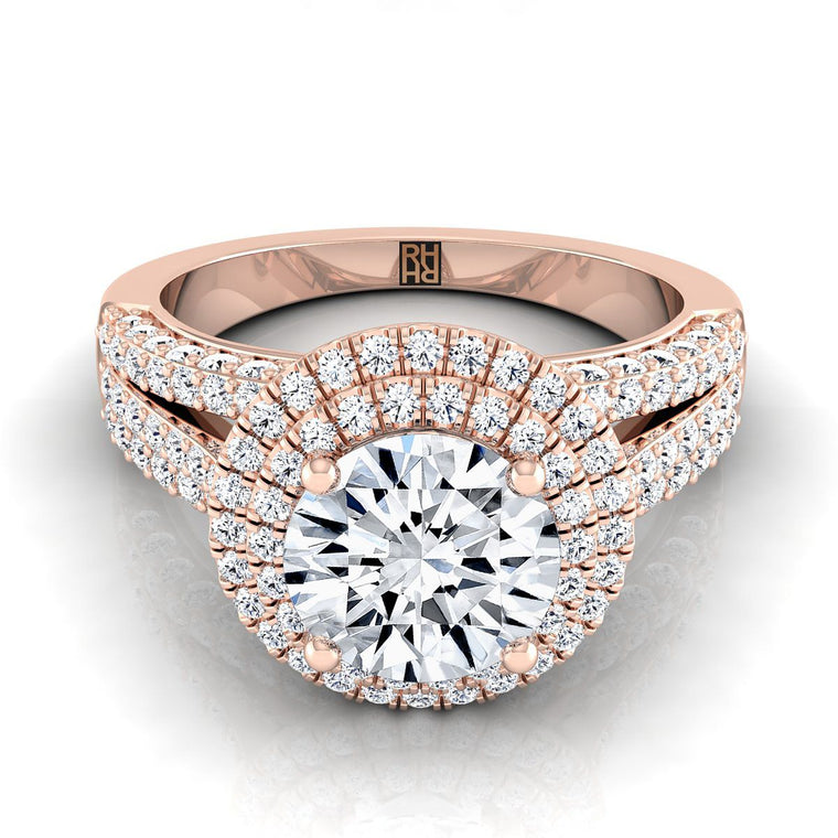 The Mariah Select Halo Round Lab Diamond Engagement Ring in 14K Rose Gold