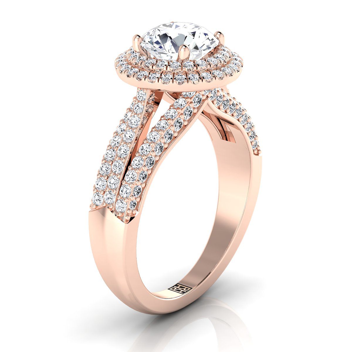 Select Halo styling on The Mariah round engagement ring setting | RockHer