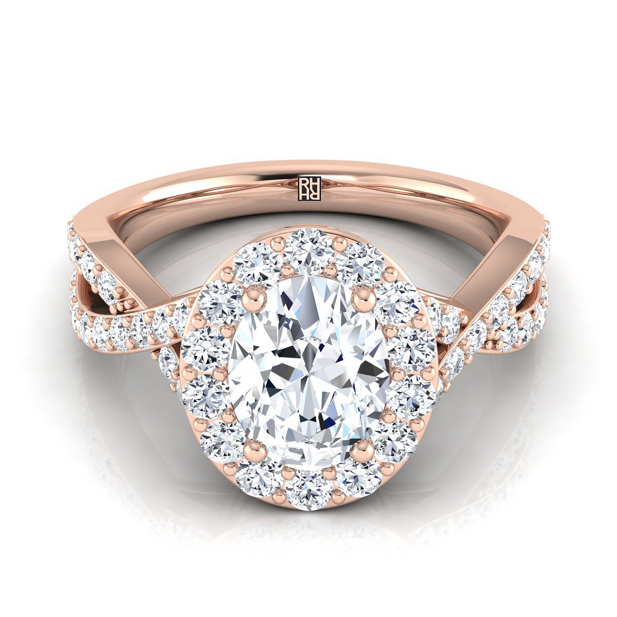 The Melody oval engagement ring setting in 14K Rose Gold | RockHer