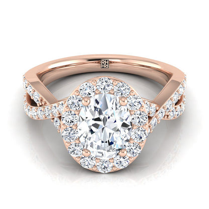 The Melody Select Halo Engagement Ring with Lab Diamond in 14K Rose Gold - view 1