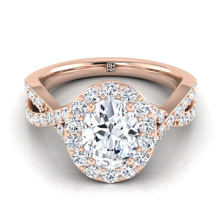 The Melody Select Halo Engagement Ring with Lab Diamond in 14K Rose Gold - view 1