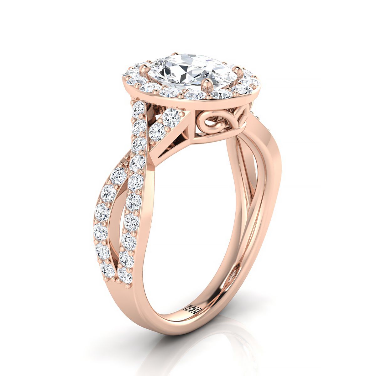 Select Halo styling on The Melody oval engagement ring setting | RockHer