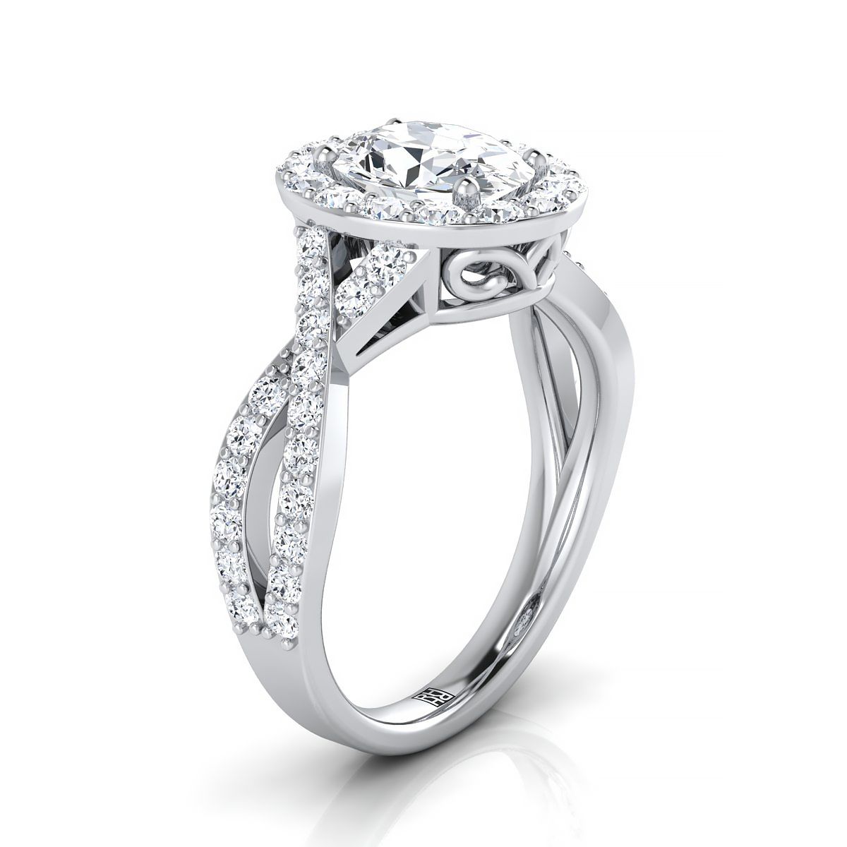 Select Halo styling on The Melody oval engagement ring setting | RockHer