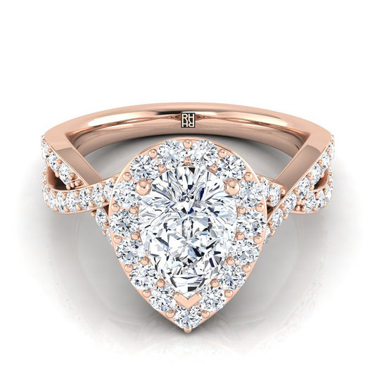 The Melody Select Halo Engagement Ring with Lab Diamond in 14K Rose Gold - view 1