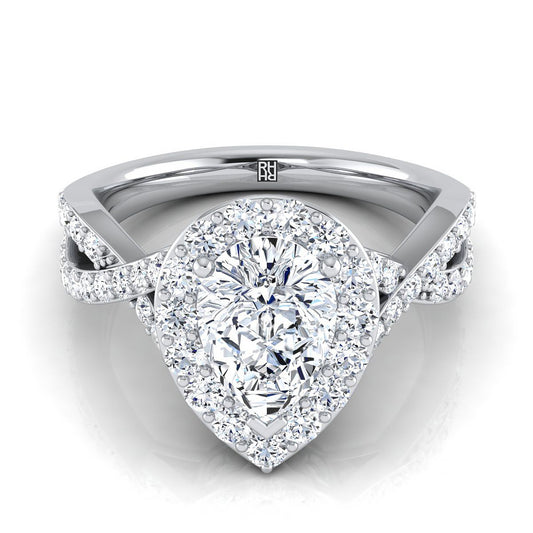 The Melody Select Halo Engagement Ring with Lab Diamond in Platinum - view 1