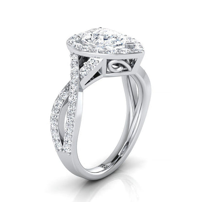 The Melody Select Halo Engagement Ring with Lab Diamond in Platinum - view 2