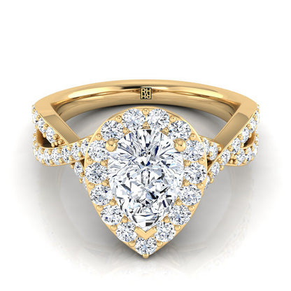 The Melody Select Halo Engagement Ring with Lab Diamond in 18K Yellow Gold - view 1