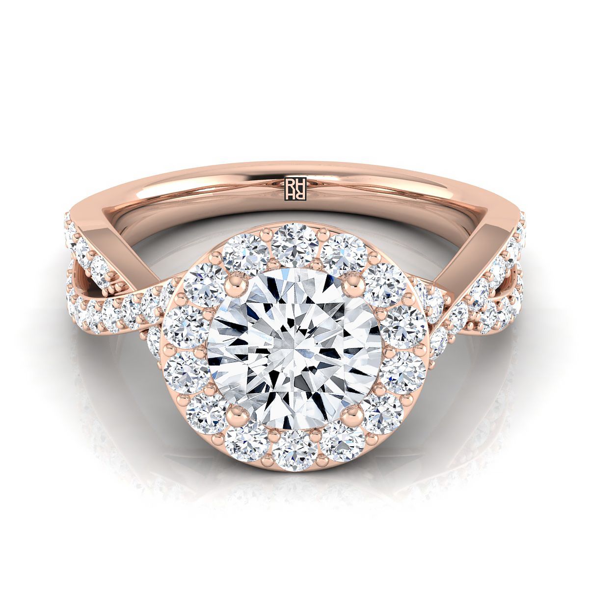 The Melody round engagement ring setting in 14K Rose Gold | RockHer