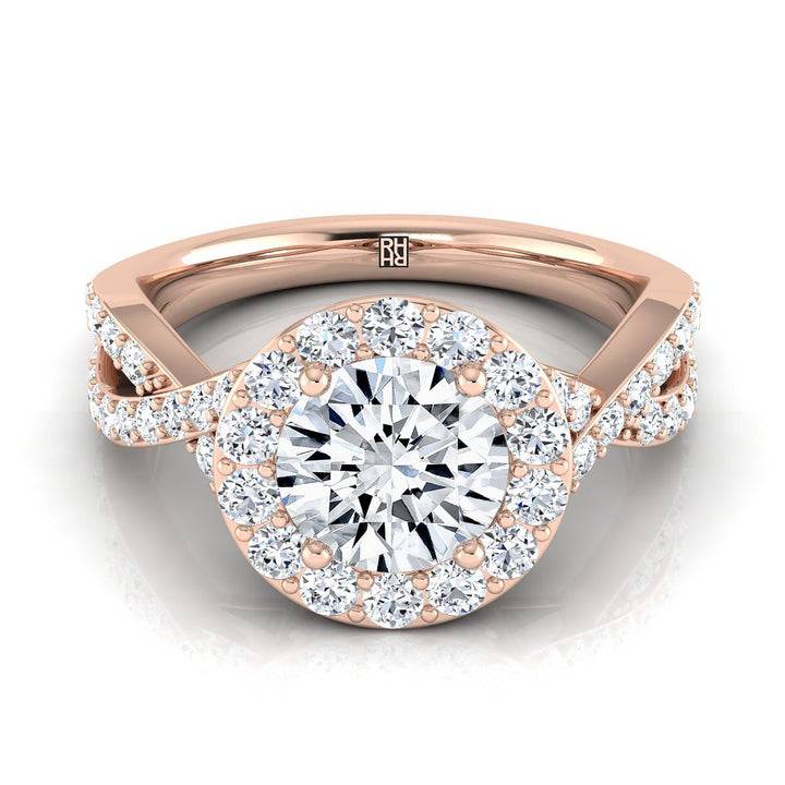 The Melody Select Halo Engagement Ring with Lab Diamond in 14K Rose Gold - view 1