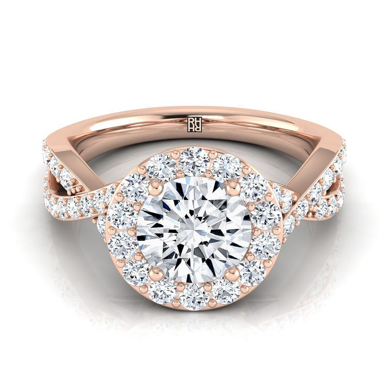 The Melody Select Halo Round Lab Diamond Engagement Ring in 14K Rose Gold
