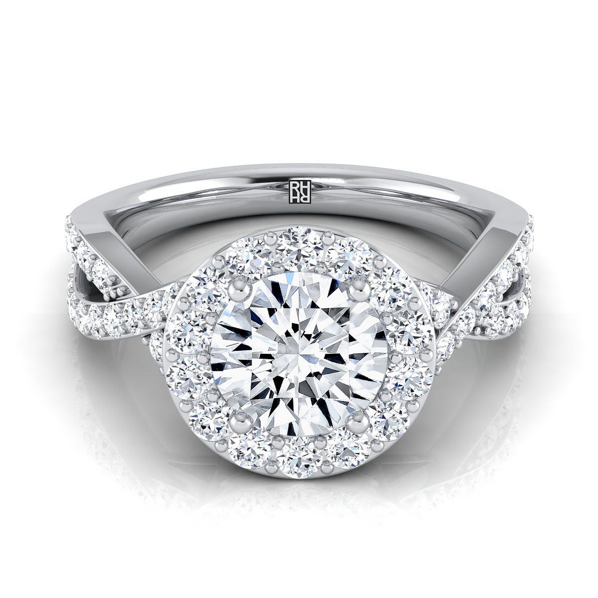 The Melody round engagement ring setting in Platinum | RockHer