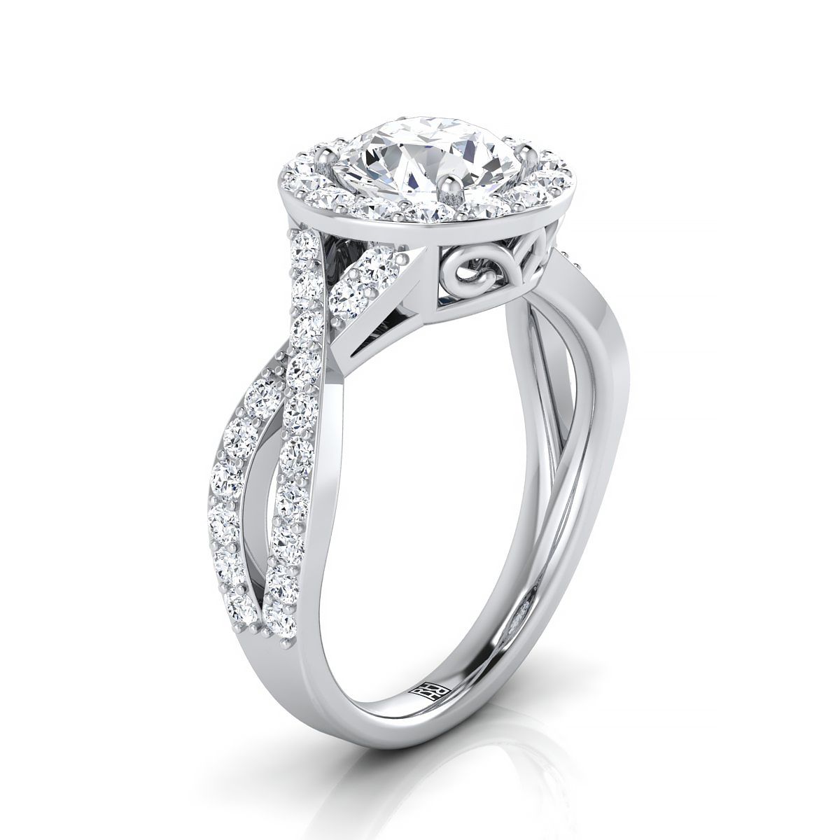 Select Halo styling on The Melody round engagement ring setting | RockHer