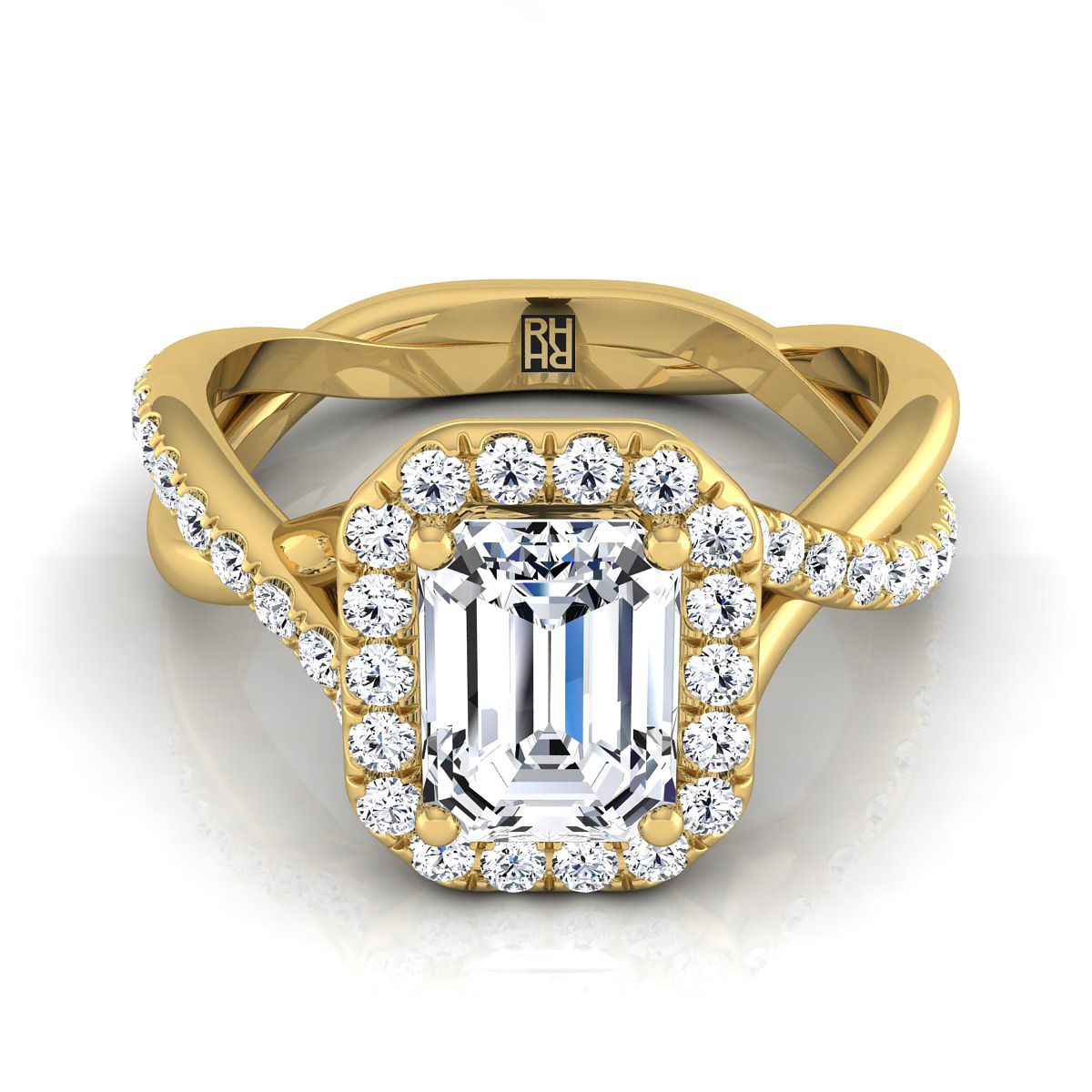 The Harmony emerald engagement ring setting in 18K Yellow Gold | RockHer