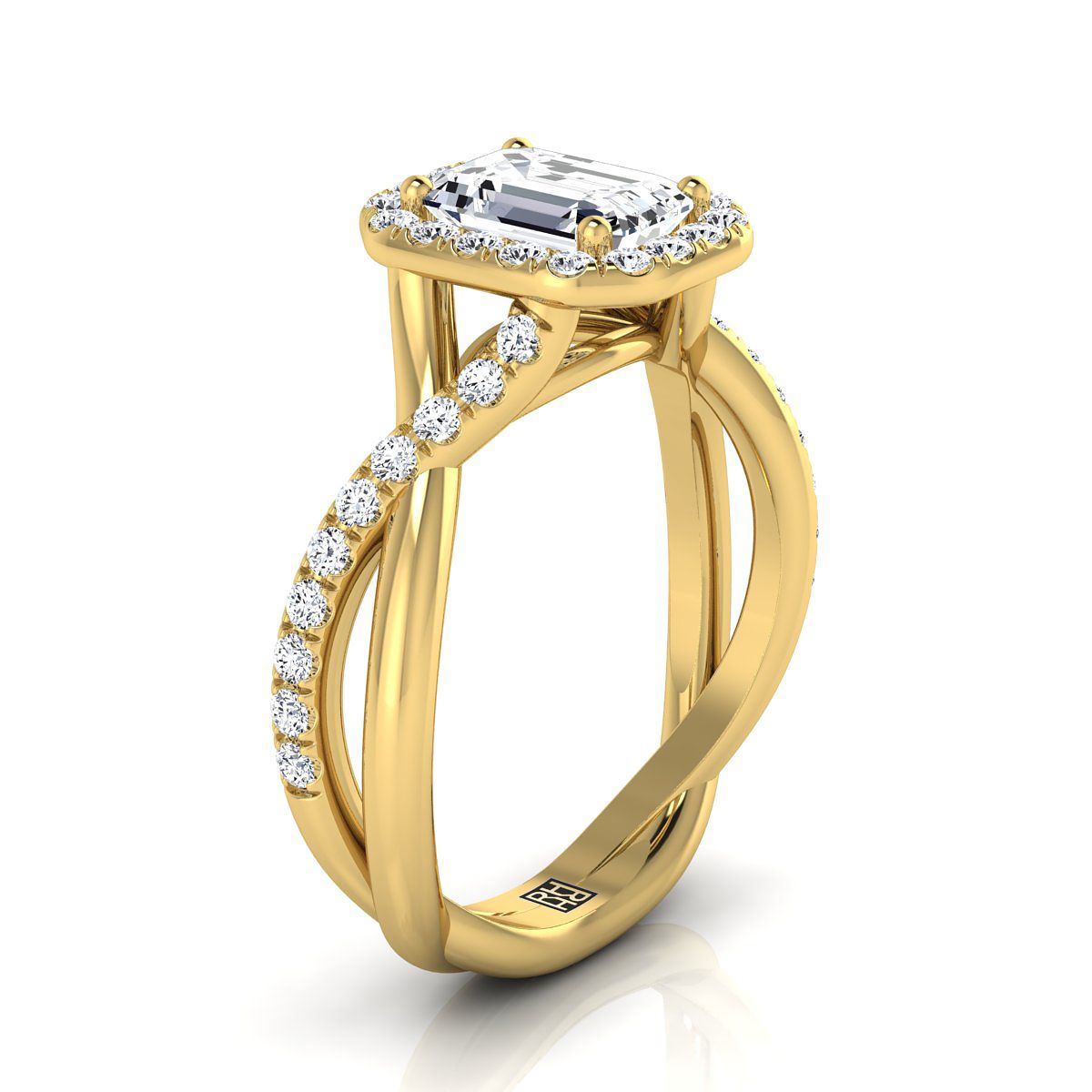 Select Halo Cut styling on The Harmony emerald engagement ring setting | RockHer