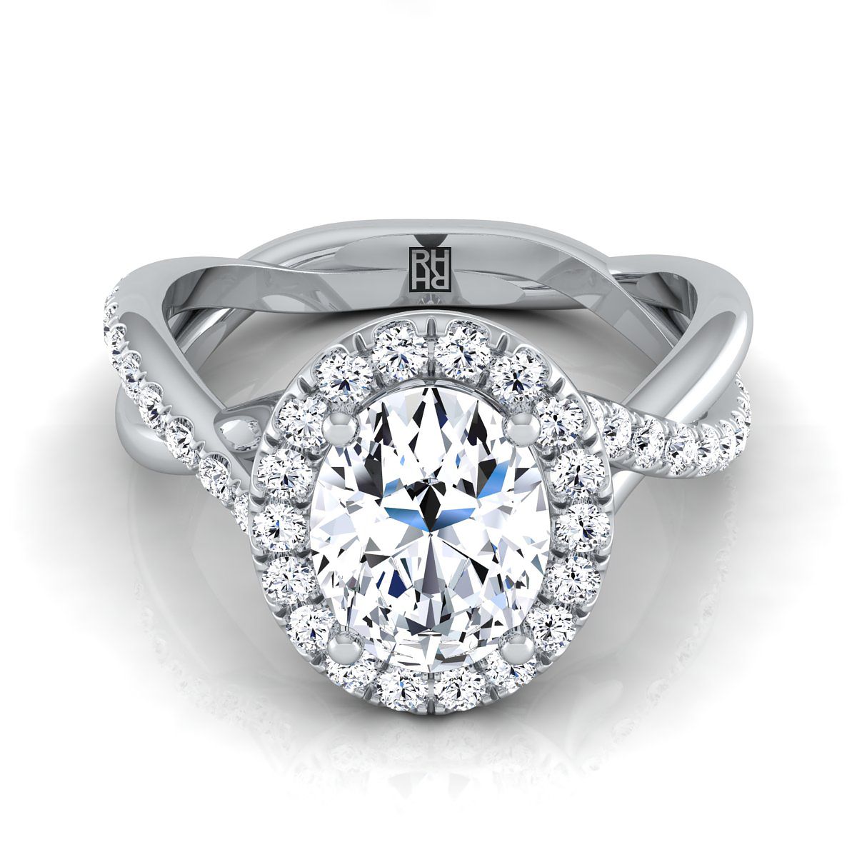 The Harmony oval engagement ring setting in Platinum | RockHer