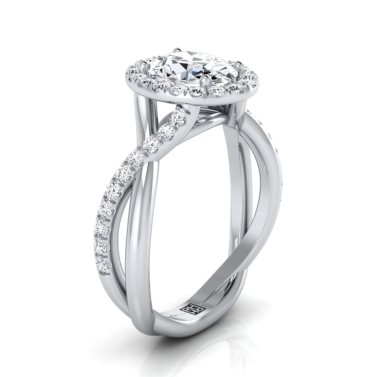 Select Halo styling on The Harmony oval engagement ring setting | RockHer