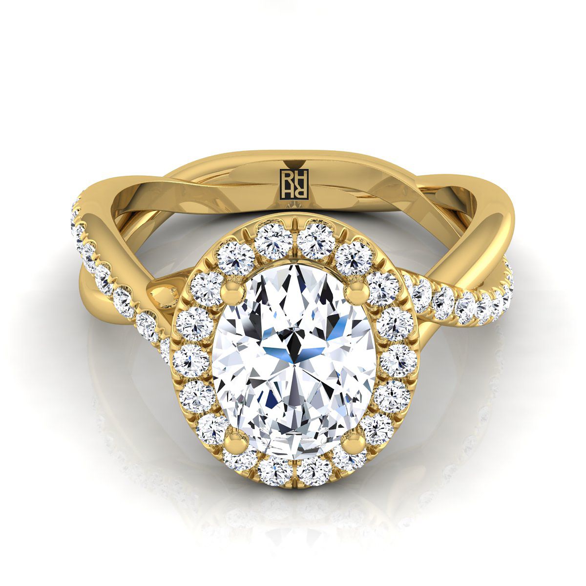 The Harmony oval engagement ring setting in 18K Yellow Gold | RockHer