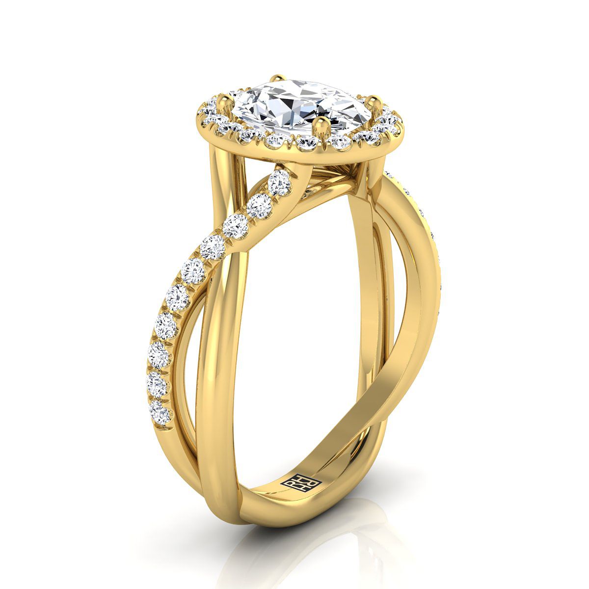 Select Halo styling on The Harmony oval engagement ring setting | RockHer