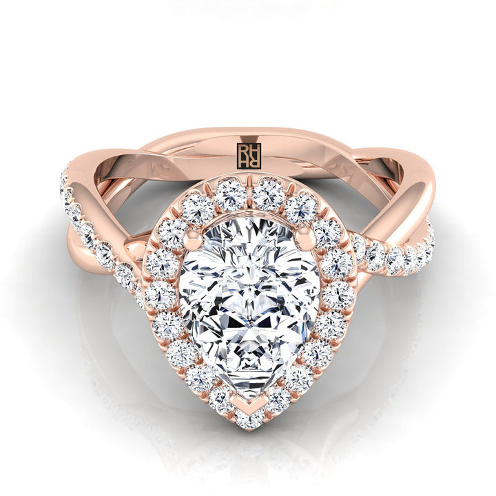 The Harmony Select Halo Engagement Ring with Lab Diamond in 14K Rose Gold - view 1