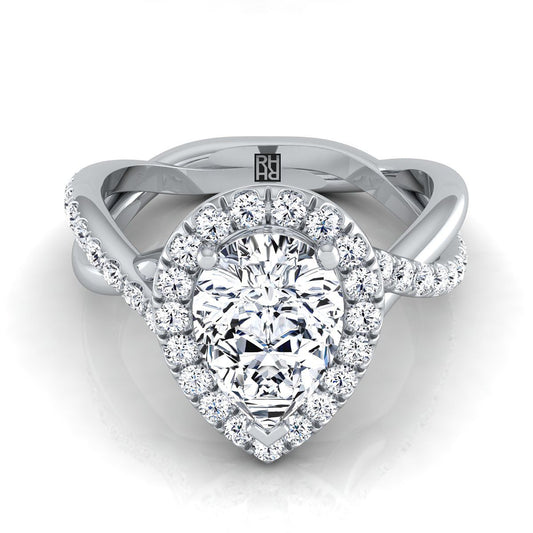 The Harmony Select Halo Engagement Ring with Lab Diamond in Platinum - view 1