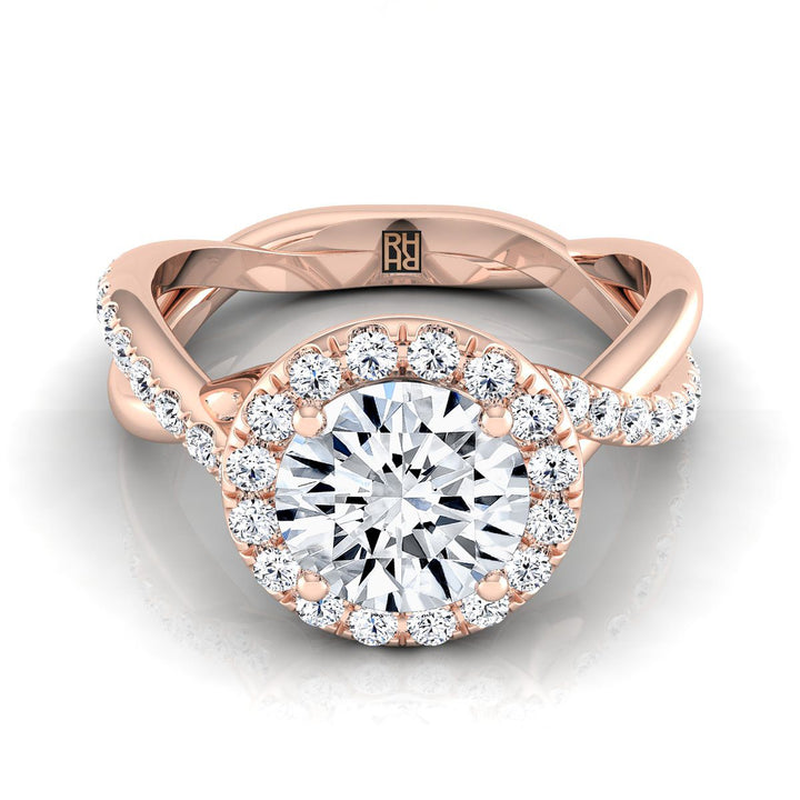 The Harmony Select Halo Engagement Ring with Lab Diamond in 14K Rose Gold - view 1
