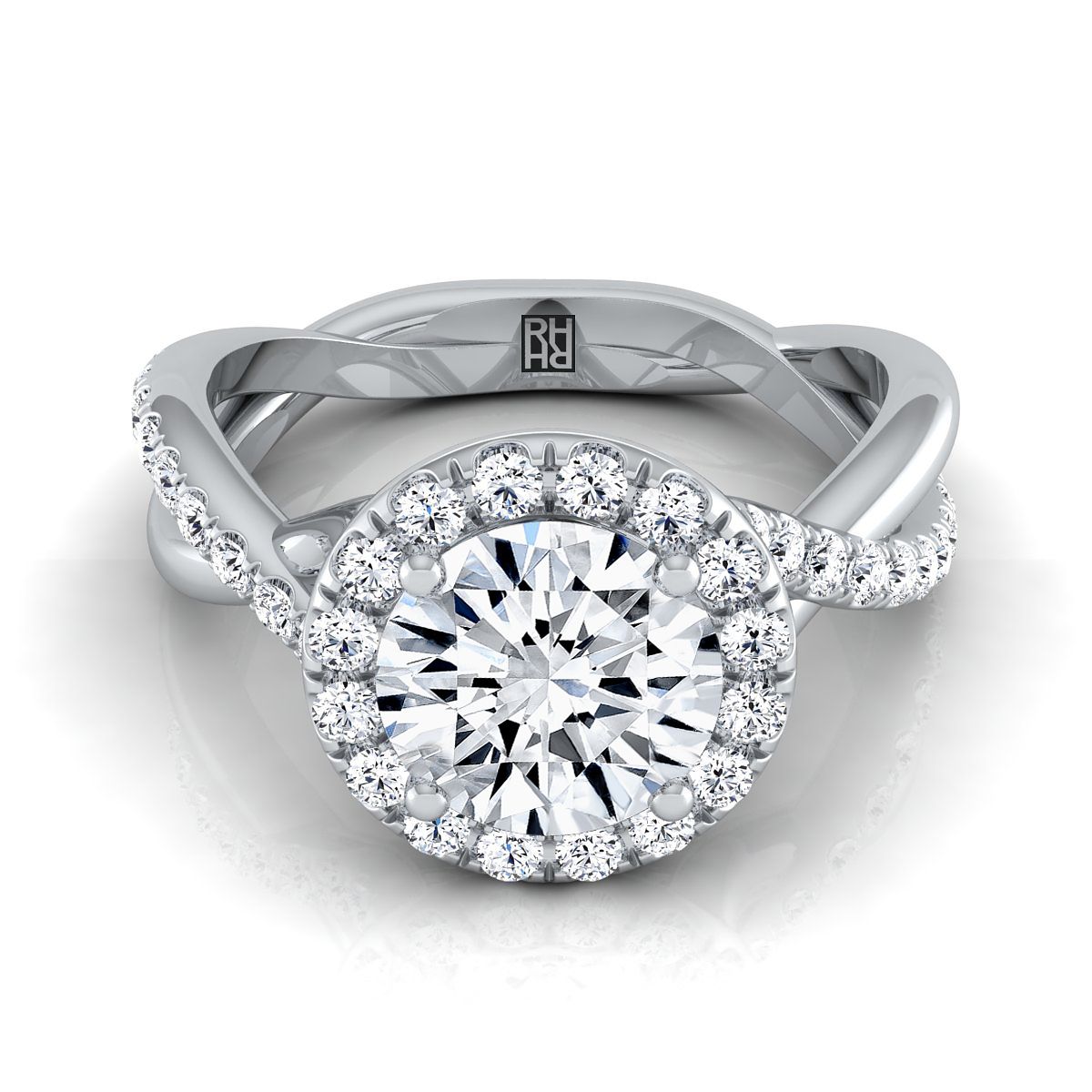 The Harmony round engagement ring setting in Platinum | RockHer