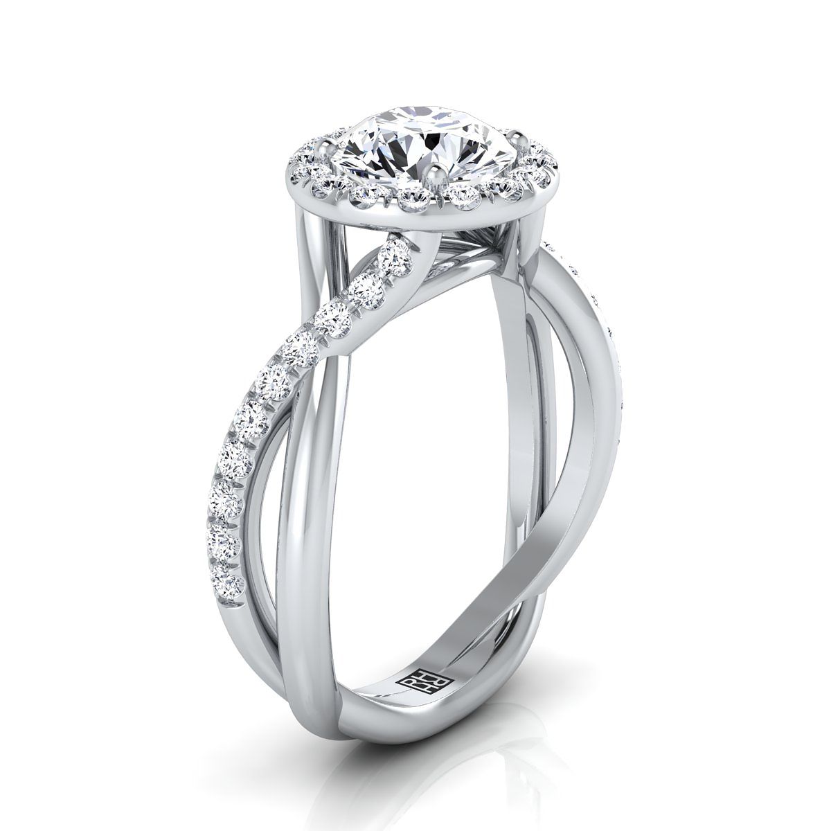 Select Halo styling on The Harmony round engagement ring setting | RockHer
