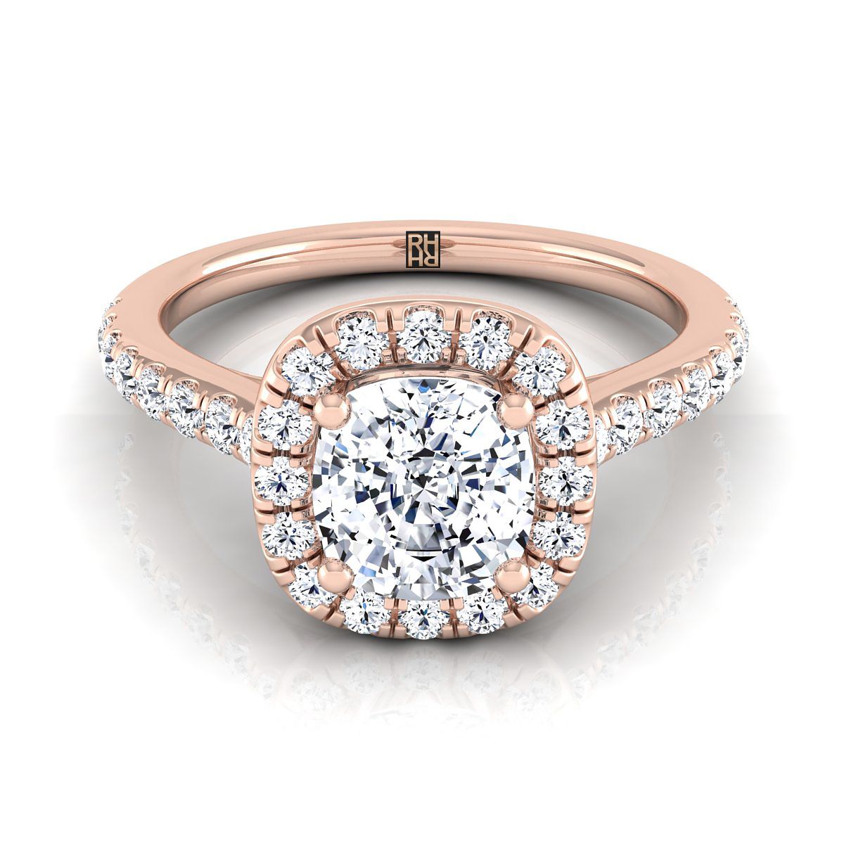 The Adriana cushion engagement ring setting in 14K Rose Gold | RockHer