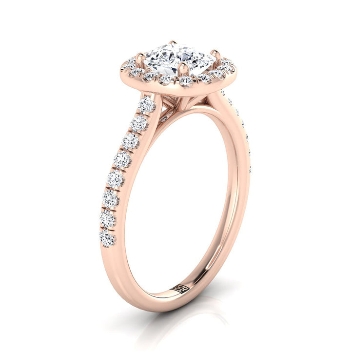 The Adriana Select Halo Engagement Ring with Lab Diamond in 14K Rose Gold - view 2
