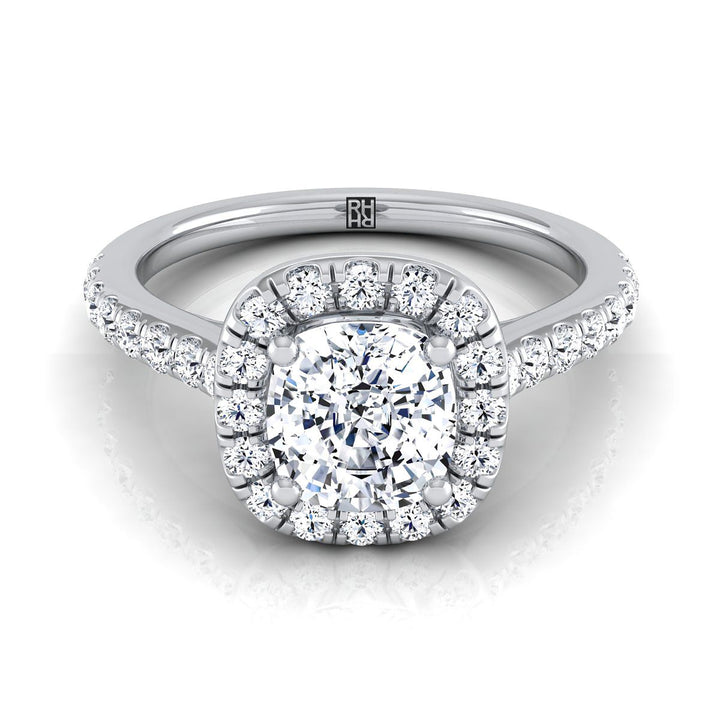 The Adriana Select Halo Engagement Ring with Lab Diamond in 18K White Gold - view 1