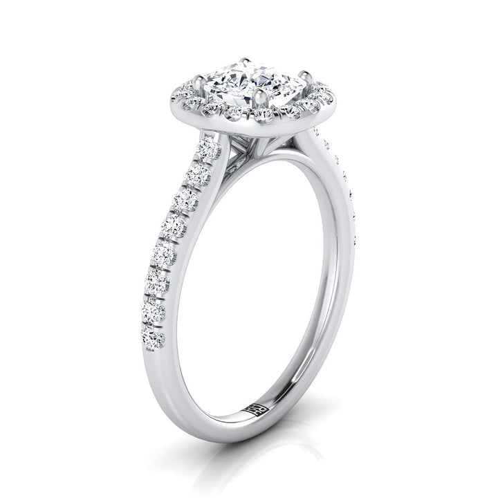The Adriana Select Halo Engagement Ring with Lab Diamond in Platinum - view 2