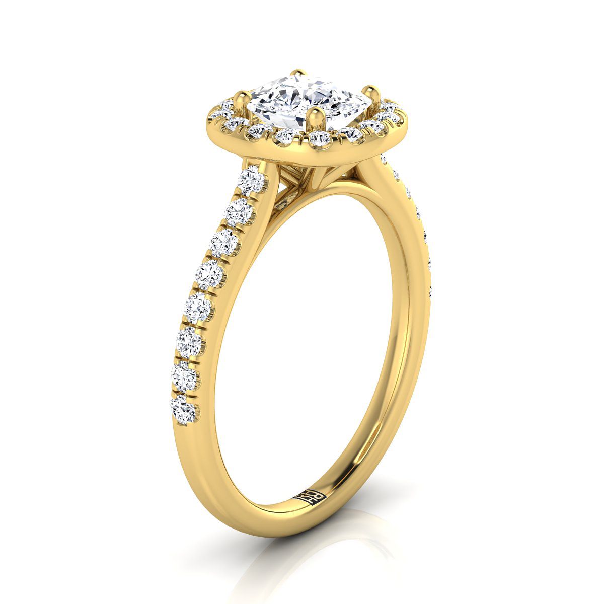Select Halo Cut styling on The Adriana cushion engagement ring setting | RockHer