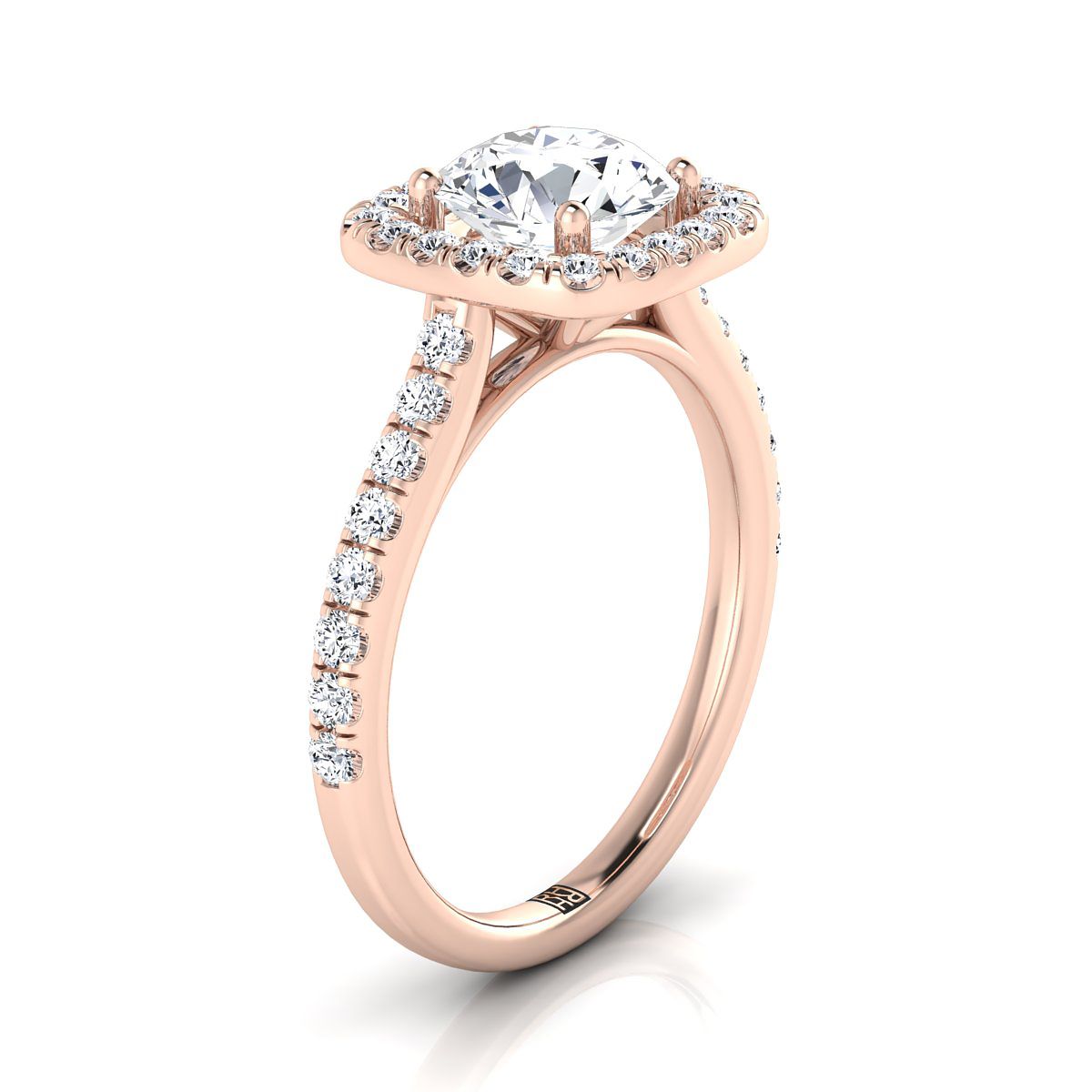 Select Halo styling on The Adriana round engagement ring setting | RockHer