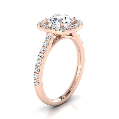 The Adriana Select Halo Engagement Ring with Lab Diamond in 14K Rose Gold - view 2