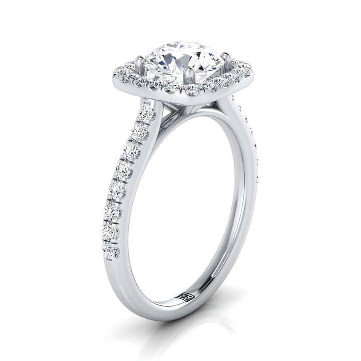 The Adriana Select Halo Engagement Ring with Lab Diamond in Platinum - view 2